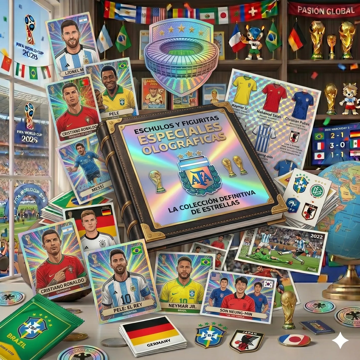 ⭐️ Escudos Equipos y Especiales (Brillantes Olograficas)⭐️ - Figuritas Mundial 2026 ⚽️